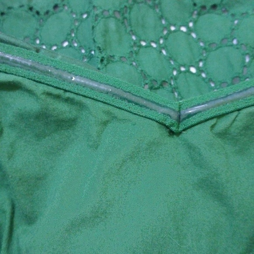 Strapless Green Eyelet Mini Dress - Size‎ 2 - Picture 7 of 9